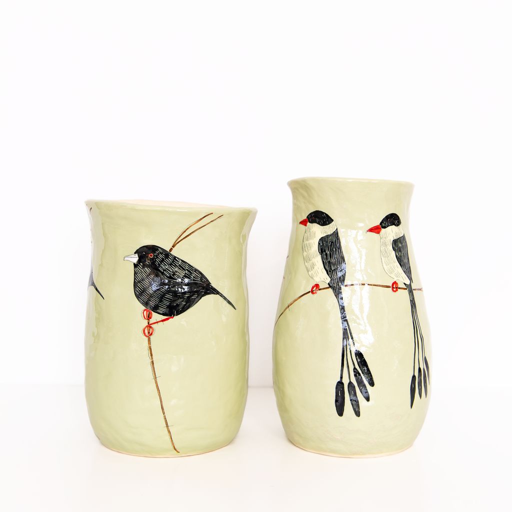 Large Bird Vase in Green, from Gemma Orkin