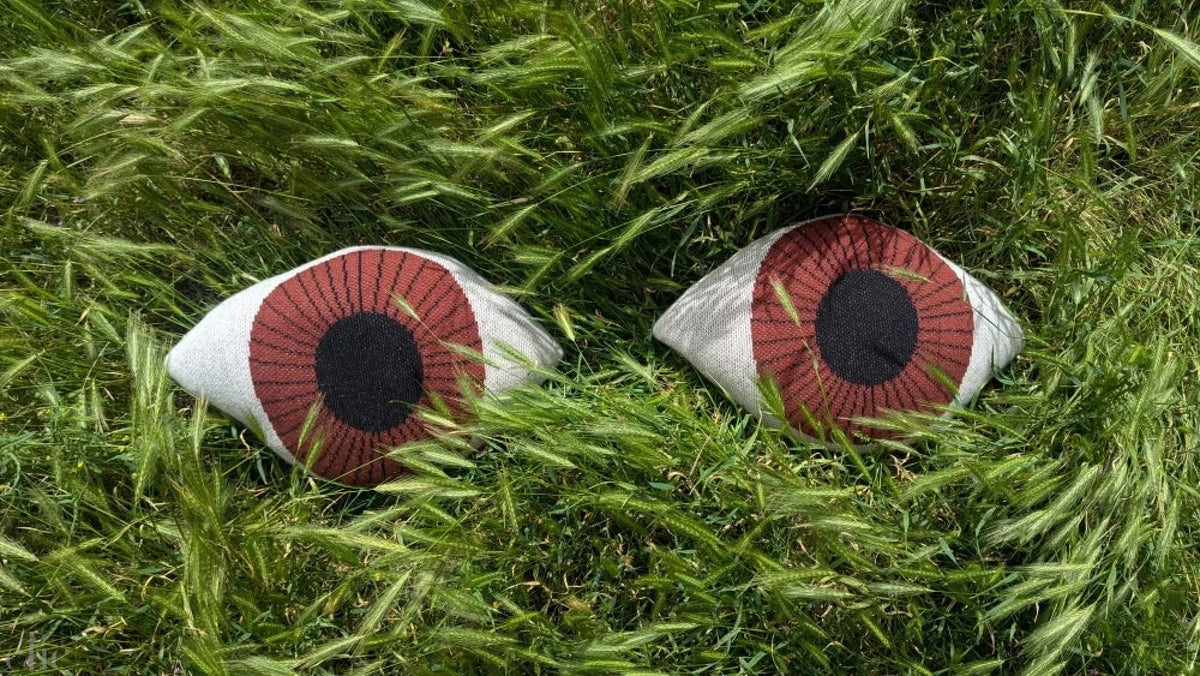 Brown Eye Shaped Cushion, from donna Wilson