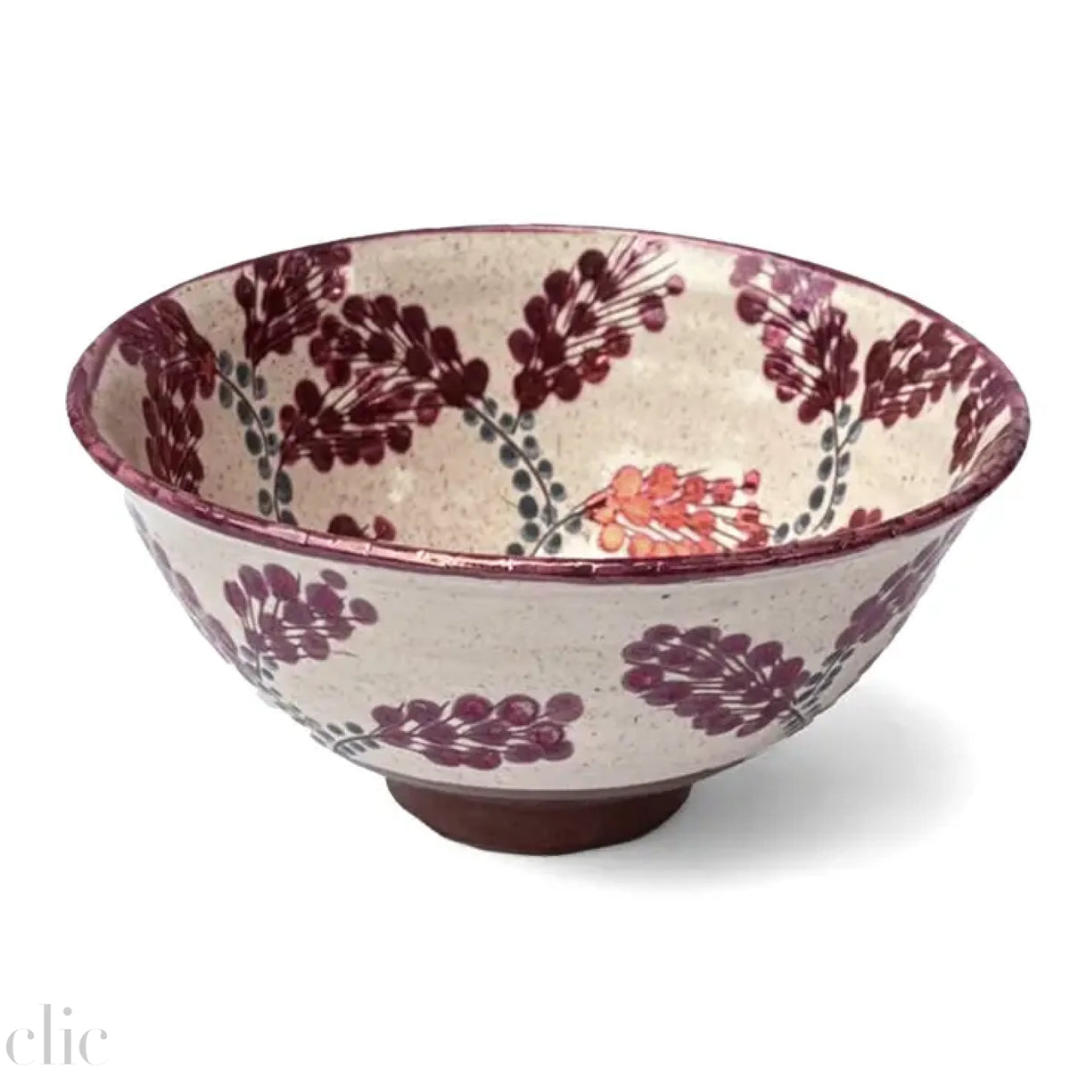 Ceramic Deep Bowl in Metallic Grapevine, from Kiliim