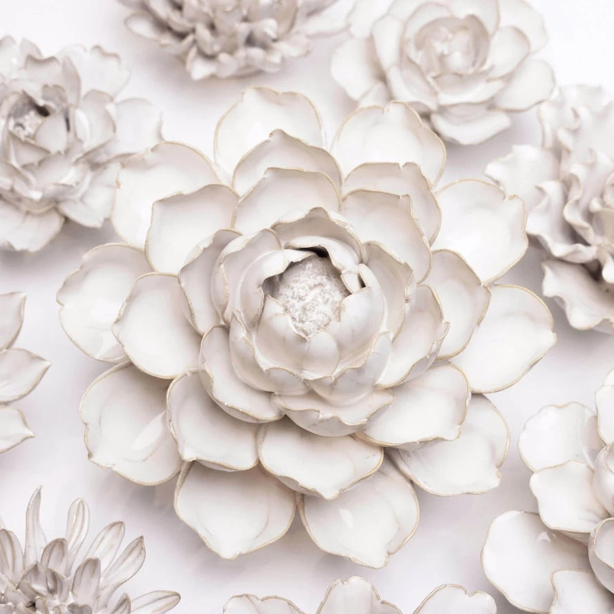 Coastal Ceramic Flower in Ivory Mofo, from Chive