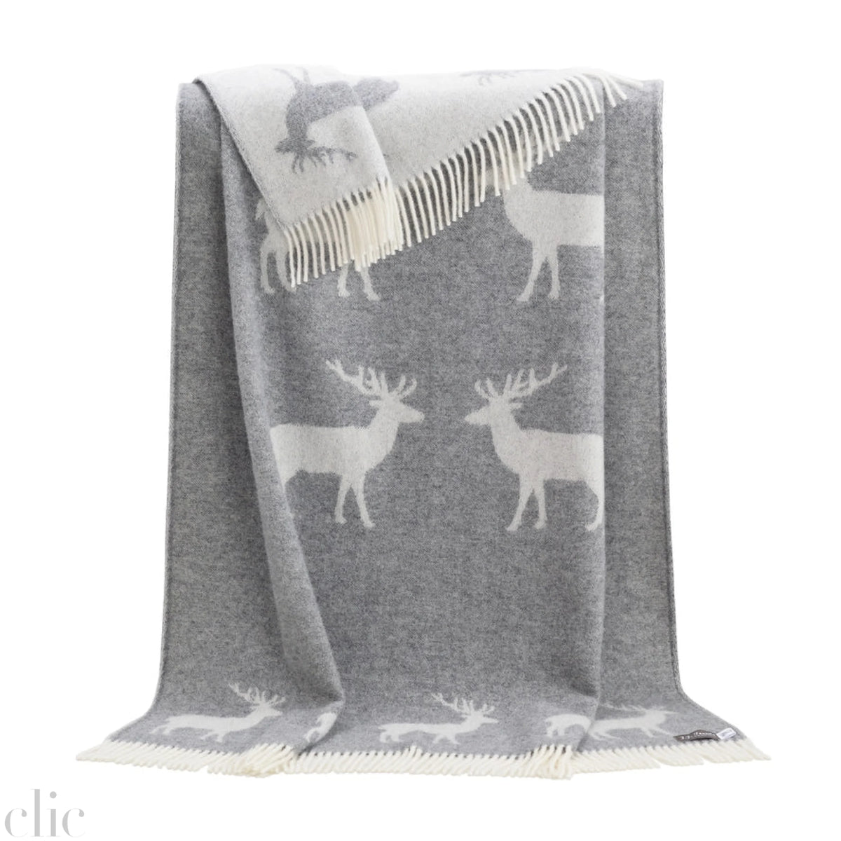Deer Wool Throw in Grey