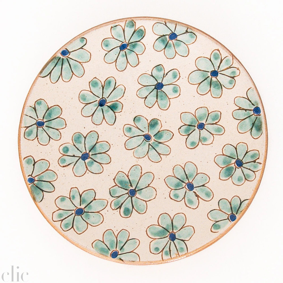 Ceramic Plate in Daisy Field, from Kiliim