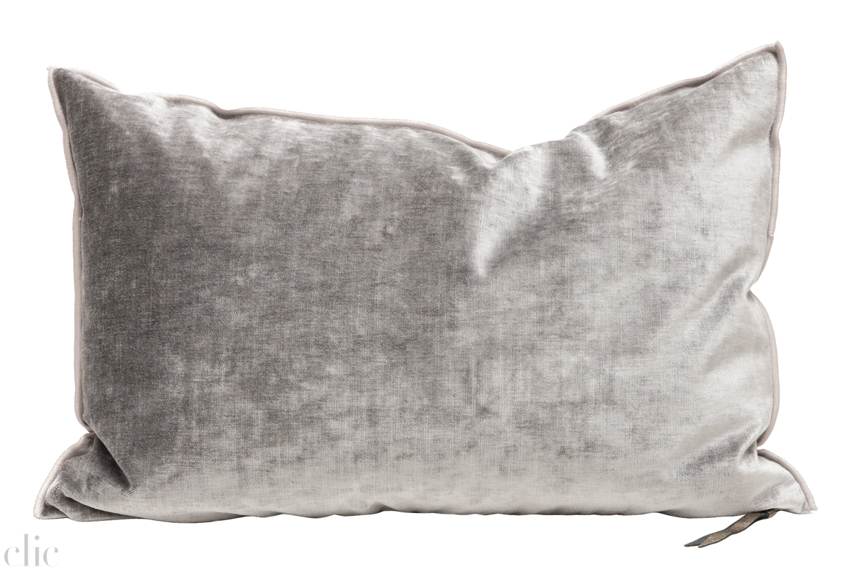 Velvet Pillow 16x24 in Ardoise, from Maison De Vacances