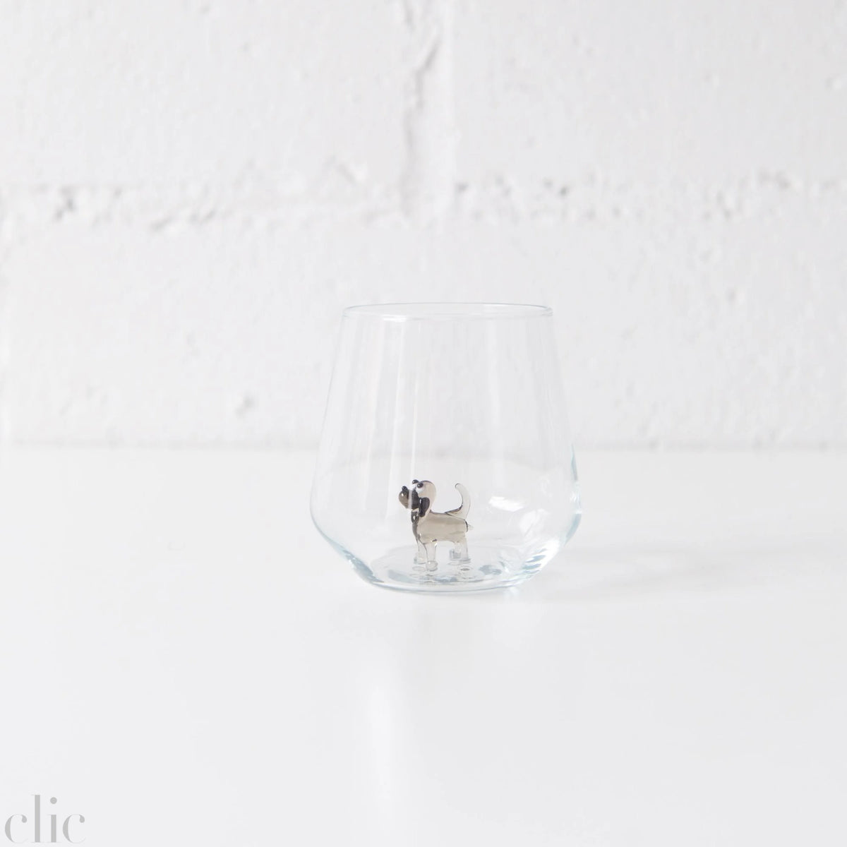Dog Drinking Glass