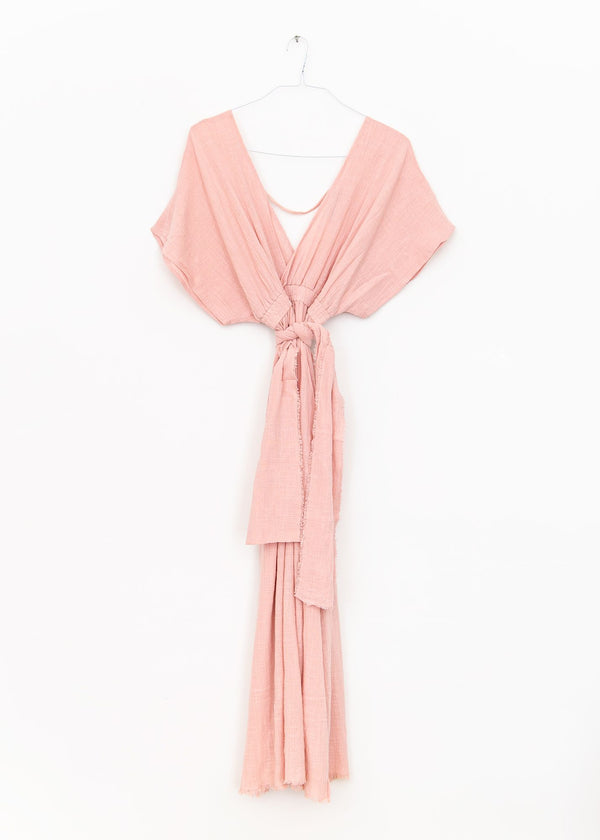 Empire Long Resort Dress in Powder Pink, from Maison Saint Julien