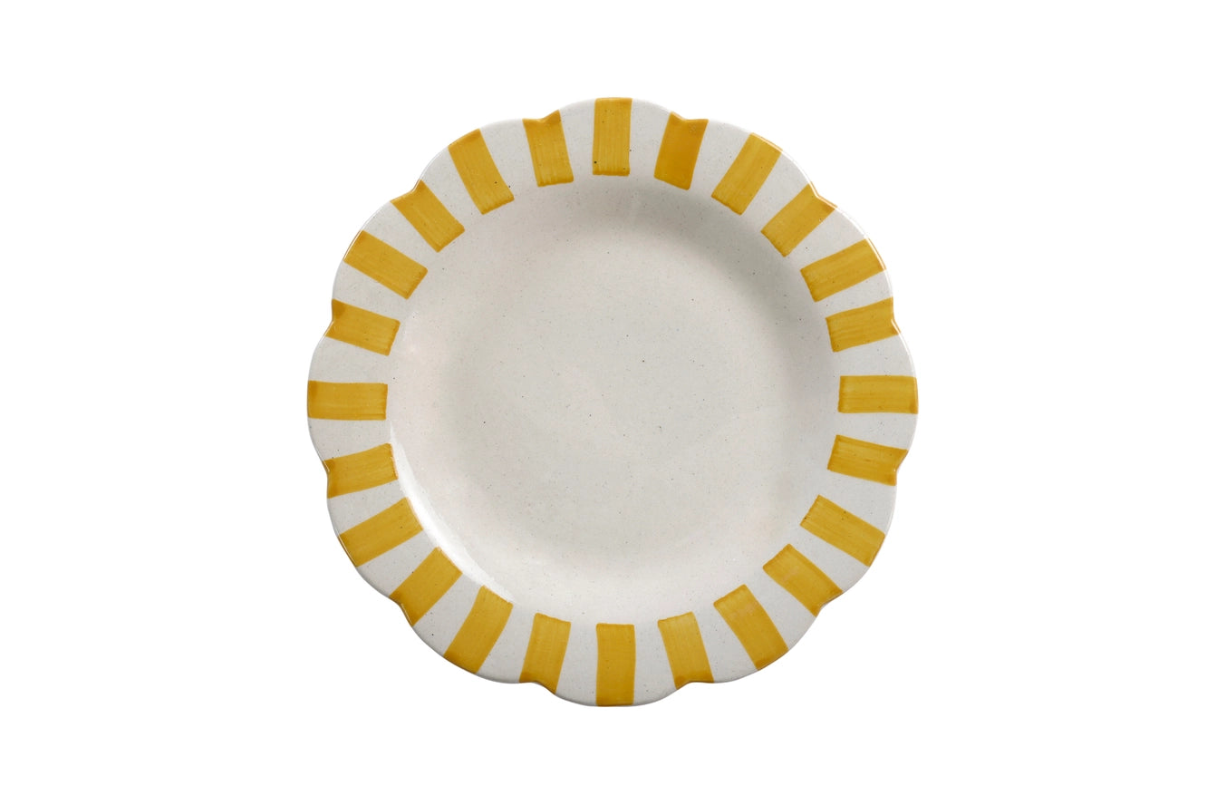 Ceramic Stirpe Plate in Yellow, from Casa Amarosa