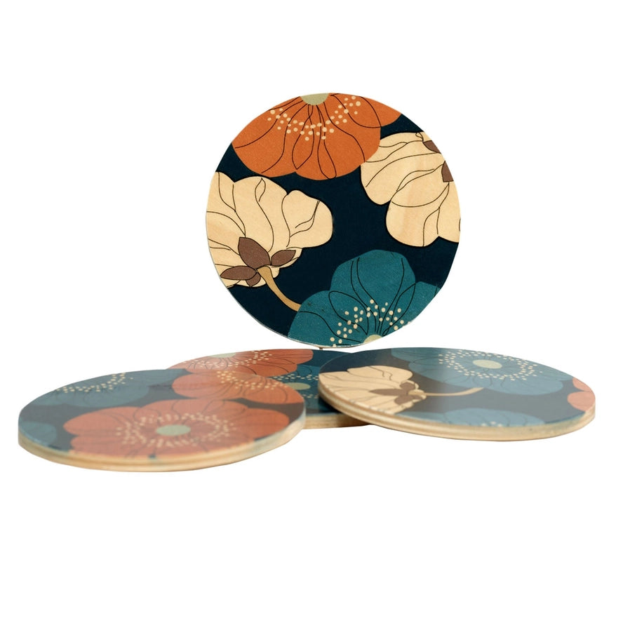 Set of 4 Alice Coaster in Blue, from Wolfum