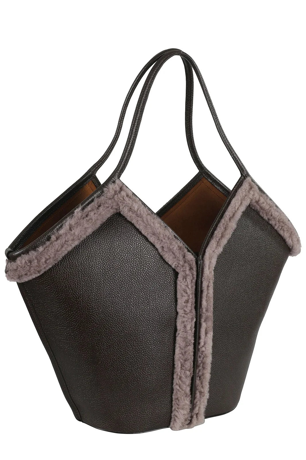 Calella Curly Shearling Trims in Dark Brown, from Hereu