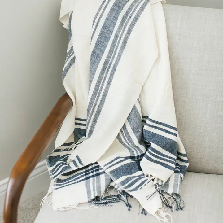 Cabin Hatch Throw Blanket in Navy, from Creative Women