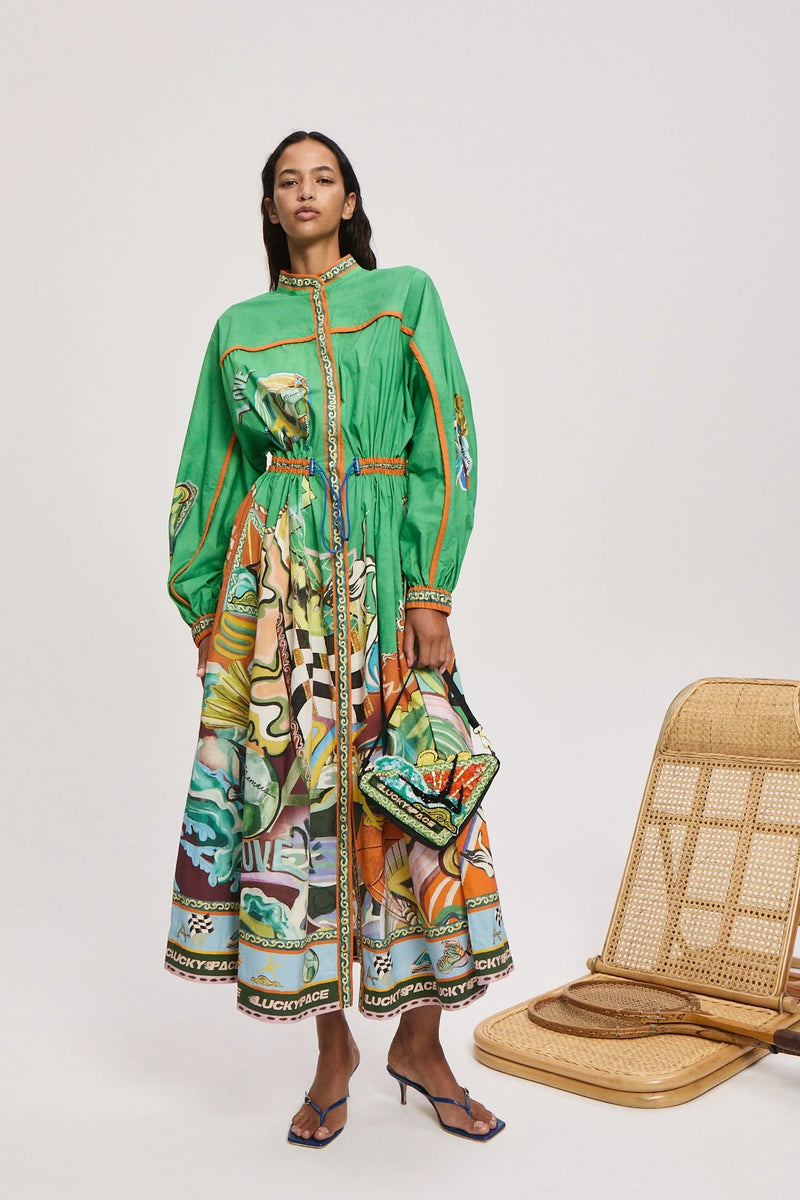 Lucky Pace Shirtdress, from Alemais