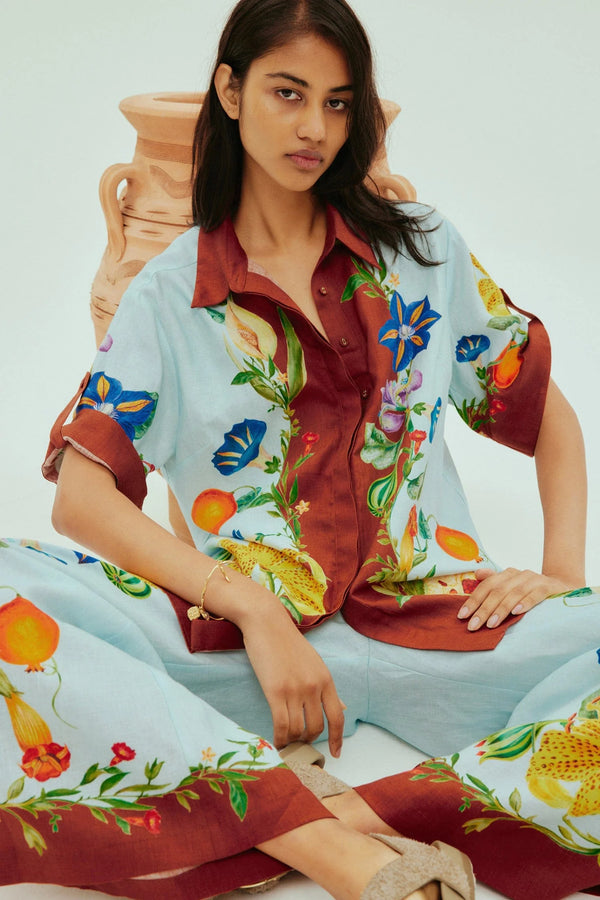 Dahlia Floral Linen Shirt, from Alemais