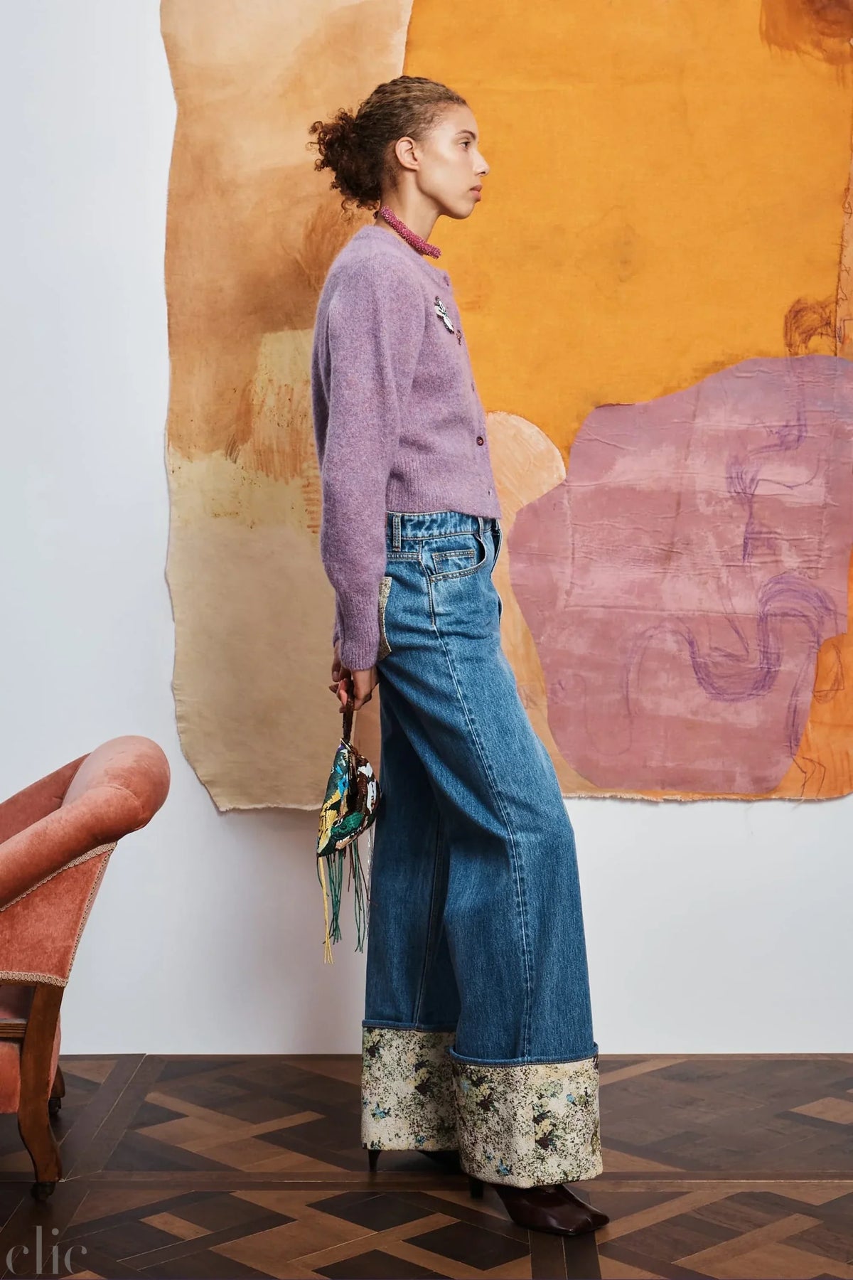 Reggie cropped Cardigan in Liliac, from Alemias