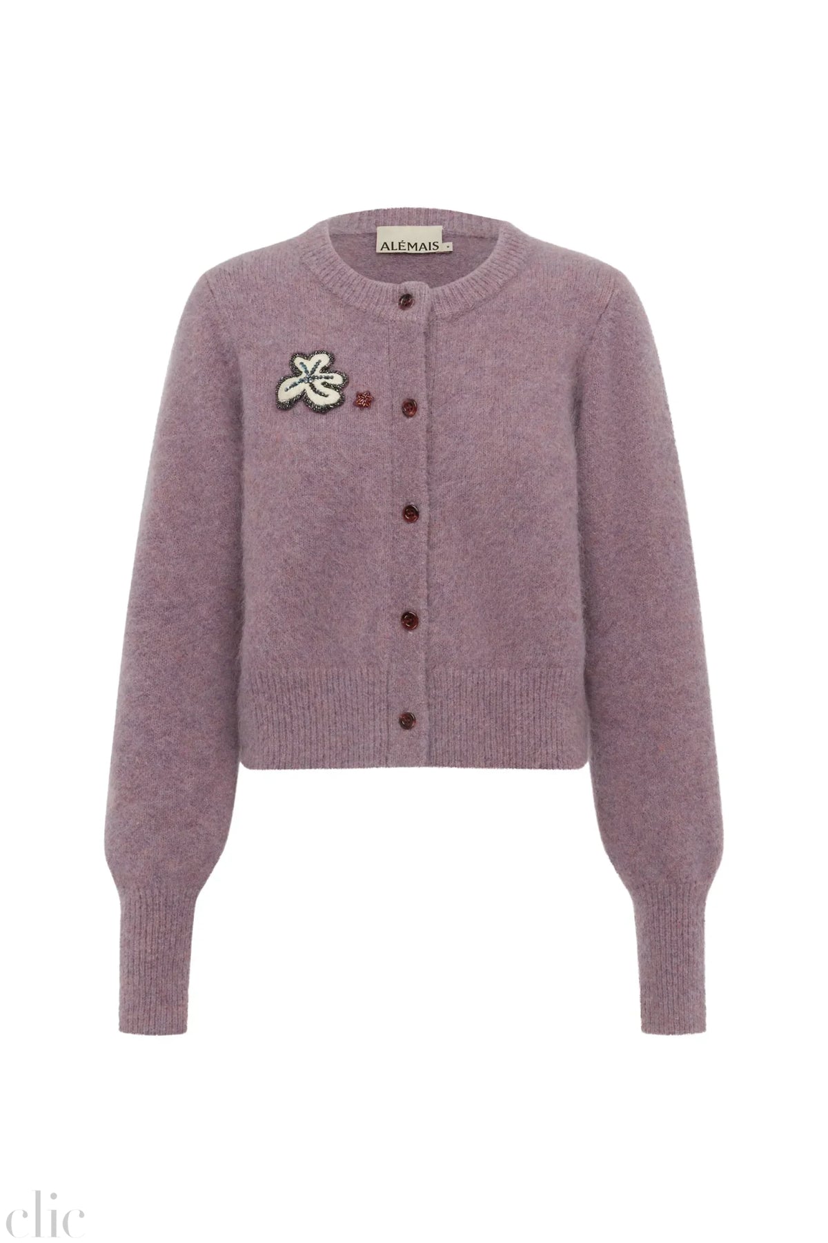 Reggie cropped Cardigan in Liliac, from Alemias