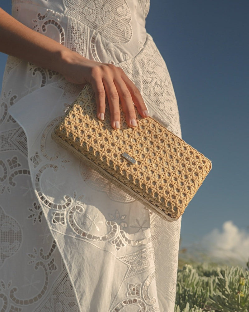 Alessandra Long Clutch in Natural & Ivory, Rafé New York