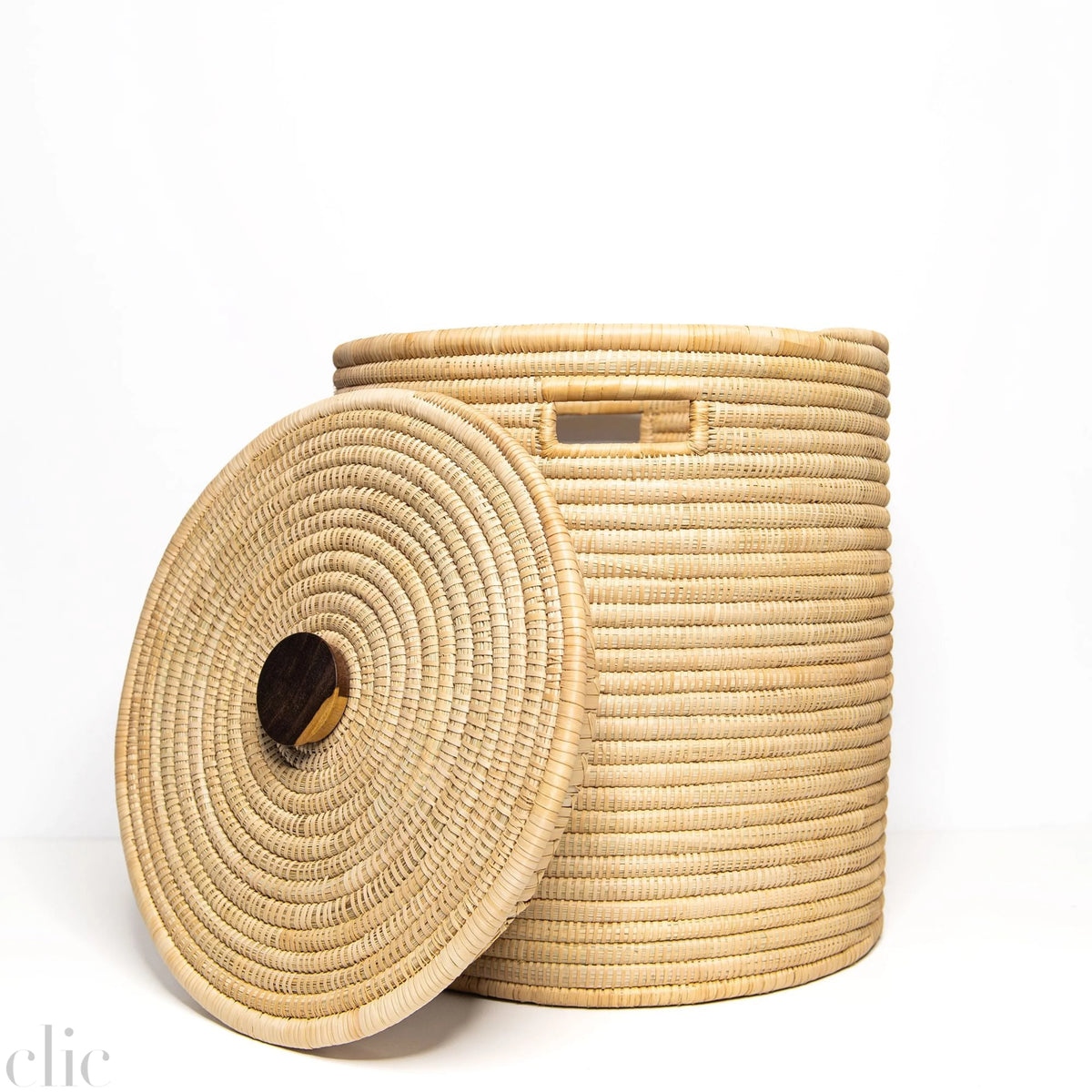 Medium Malawi Basket with Natural Wooden Handle
