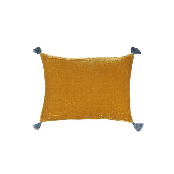 Goa Pompons Cushion in Antic Moss, from Le Monde Sauvage by Beatrice Laval