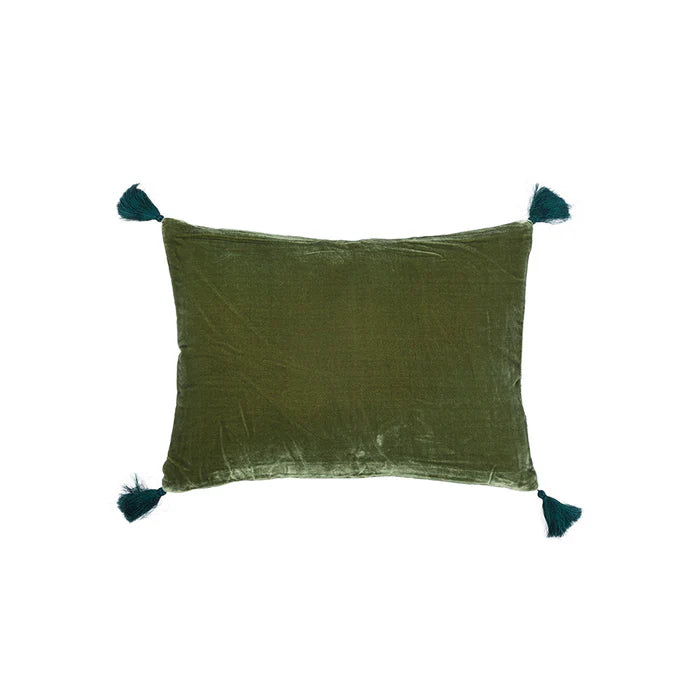 Goa Pompons Cushion in Artichoke, from Le Monde Sauvage by Beatrice Laval