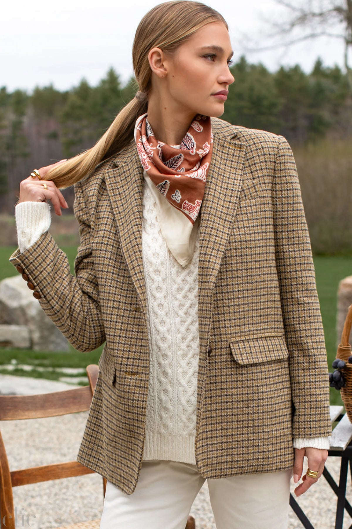 Atelier Blazer in Butterscotch Plaid, from Emerson Fry