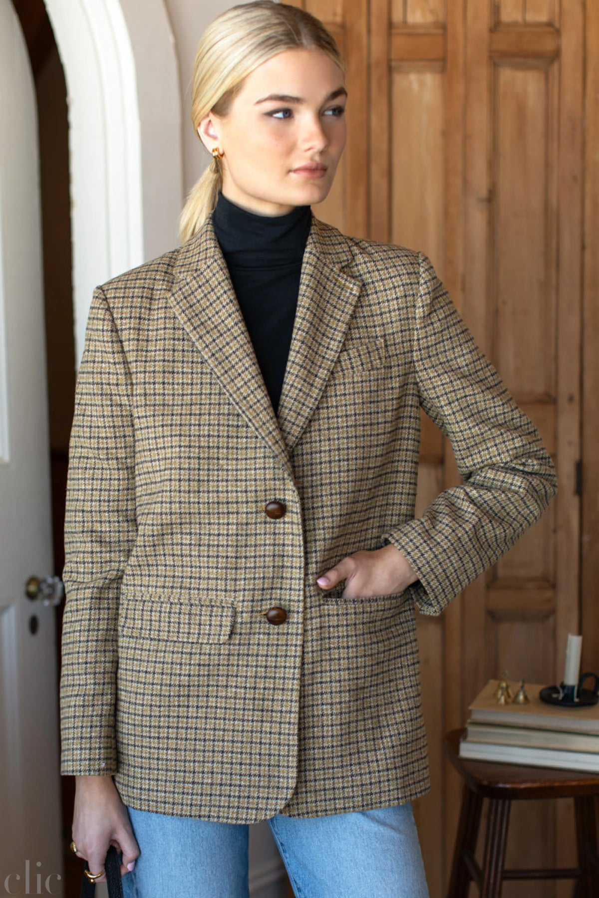 Atelier Blazer in Butterscotch Plaid, from Emerson Fry