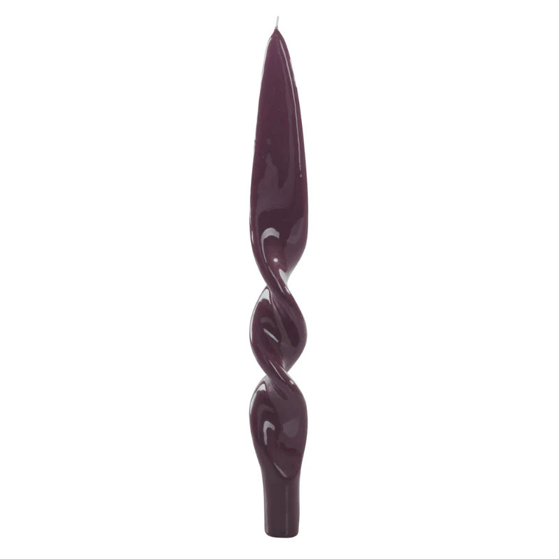 Set of 2 Spiral Candles in Aubergine, from Graziani