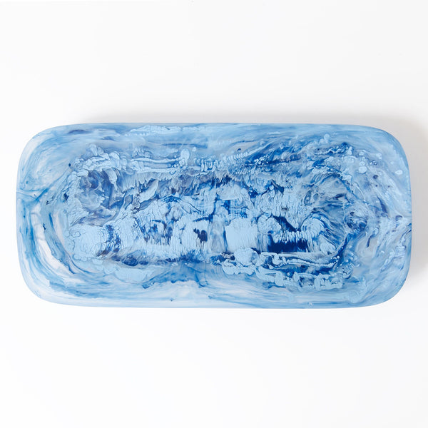 Classic Rectangular Platter in Denim Swirl, from Nashi Home