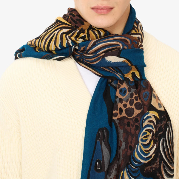 Western 80 Scarf in Duck Blue, from Inoui Editions