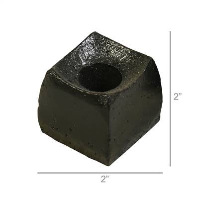 Cast Iron Tatara Taper Candle Holder in Black, from HomArt