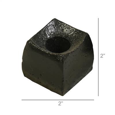 Cast Iron Tatara Taper Candle Holder in Black, from HomArt