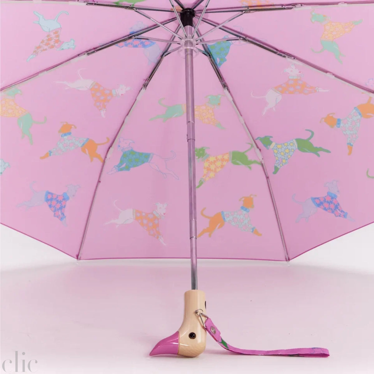 Dogs Whippet Compact Umbrella in Pink, from Original Duckhead