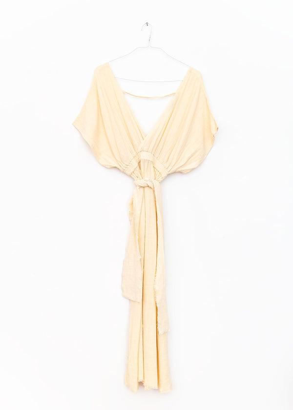 Empire Long Resort Dress in Cream, from Maison Saint julien