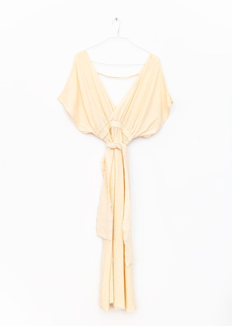 Empire Long Resort Dress in Cream, from Maison Saint julien