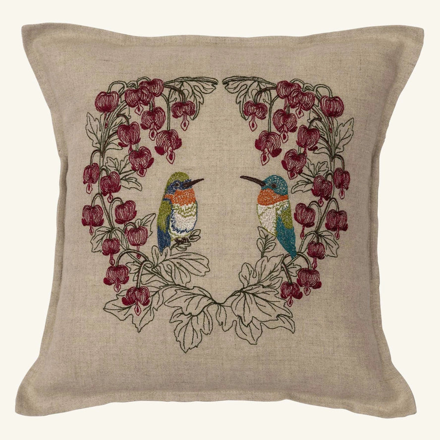 Hummingbird Hearts Pillow, from Coral & Tusk