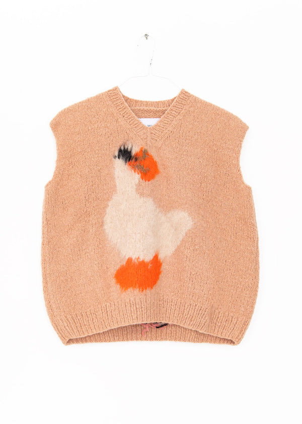 Duck Penguin Hand Knitted Vest in Rose, from Wild Animals