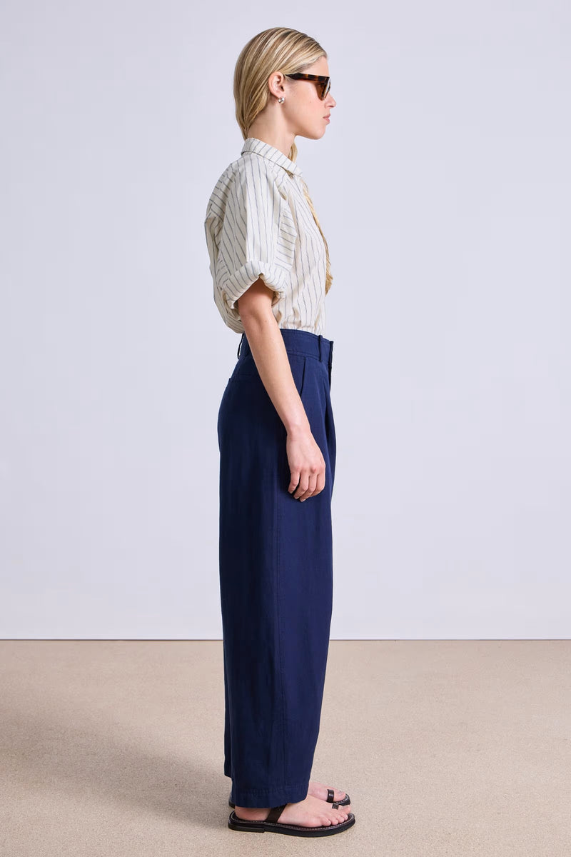 Bari Crop Trouser in Indigo, from Apiece Apart