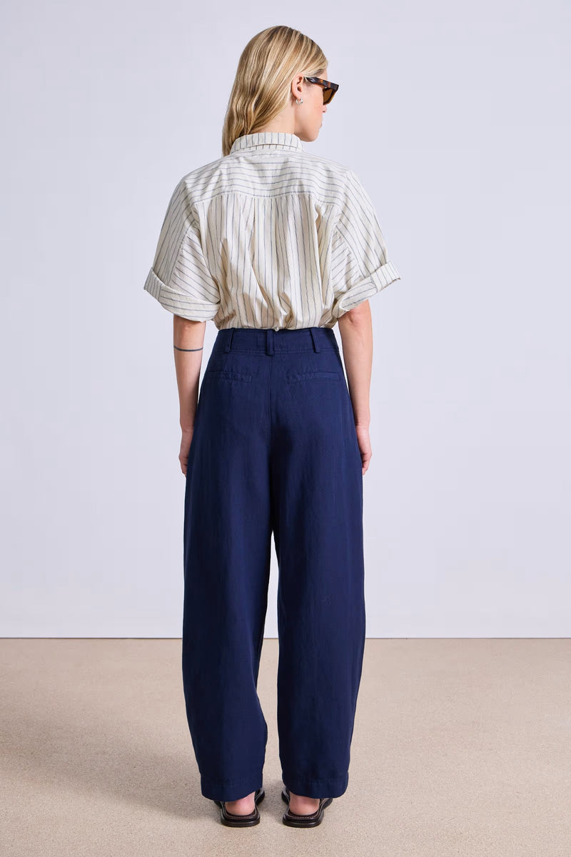 Bari Crop Trouser in Indigo, from Apiece Apart