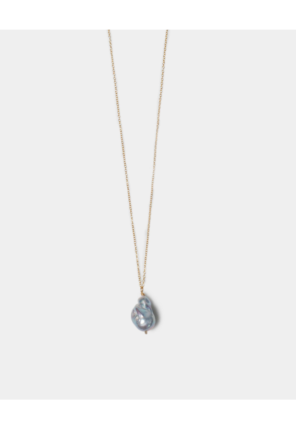 Baroque Pearl Drop Necklace Silver, from Mary MacGill