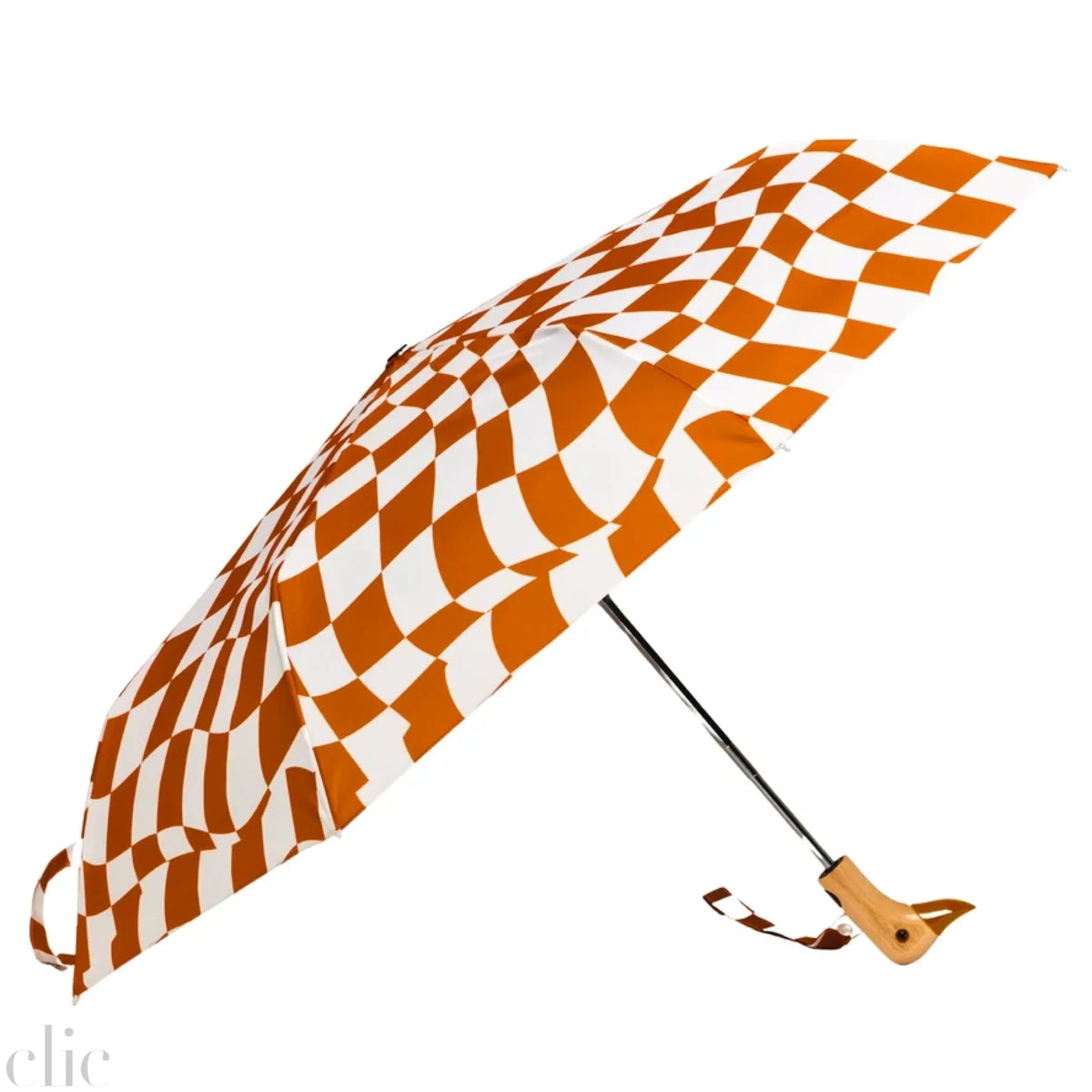 Compact Checker Umbrella in Peanut Butter, from Original Duckhead