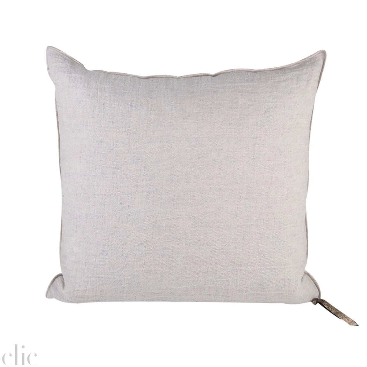 Crumpled Washed Linen Pillow 26" x 26" in Perle, from Maison De Vacances