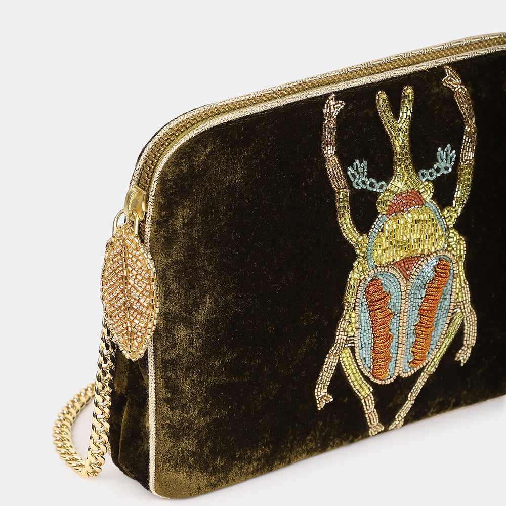 Beetle Sling Bag in Khaki, from Olivia Dar