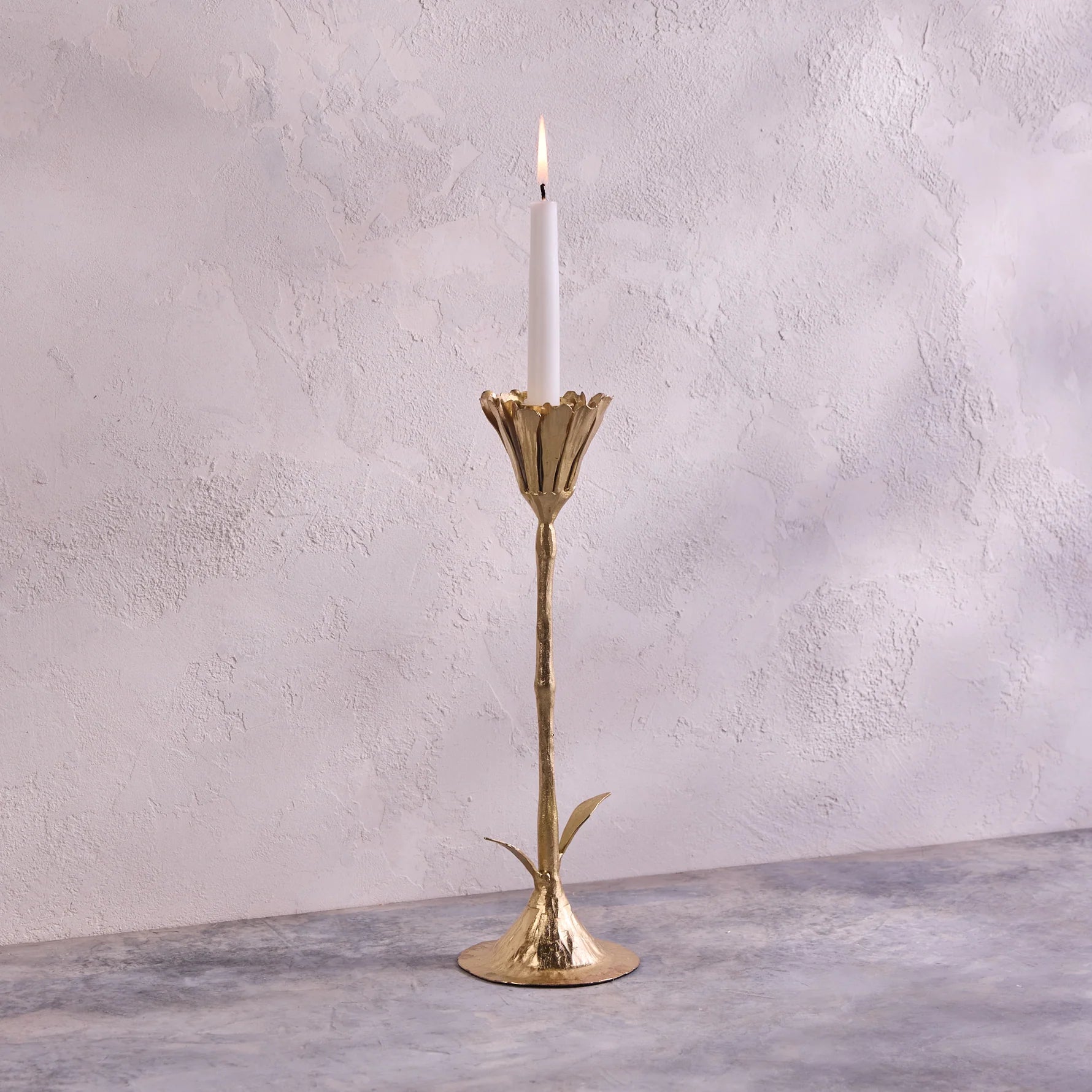 Large Gold Floral Candleholder, from Be Home