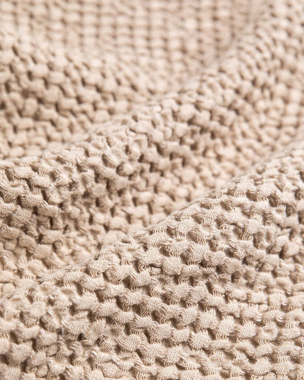 Linen Waffle Blanket in Beige, from Magic Linen