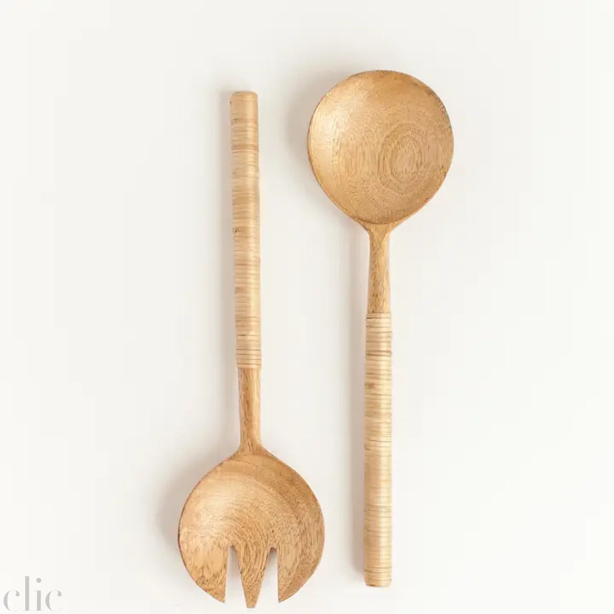 Thin Woven Mango Wood Salad Servers