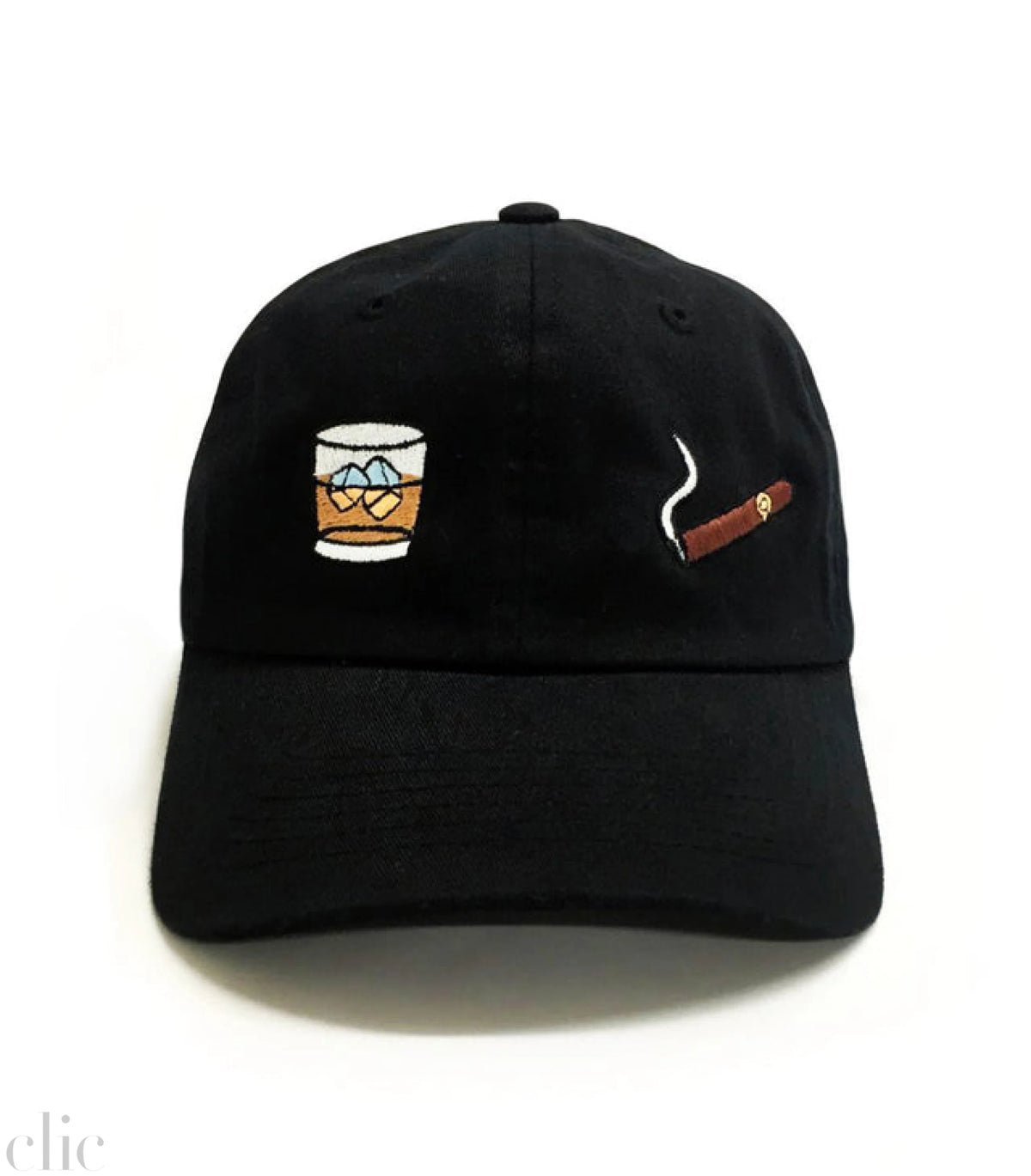 Scotch and Cigar Dad Hat in Black