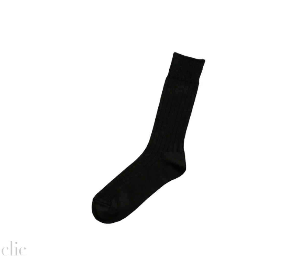 Egyptian Cotton Ribbed Socks in Black, from Knitwin