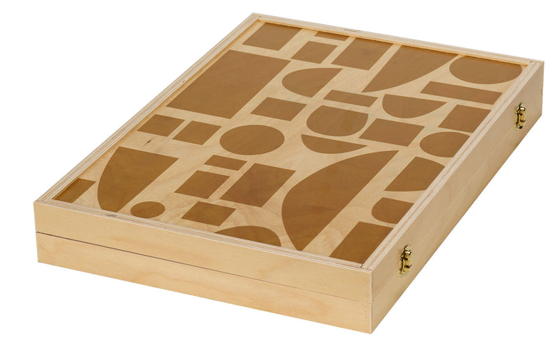 Blocks Mustard Tabletop Backgammon Set, from Wolfum Studio
