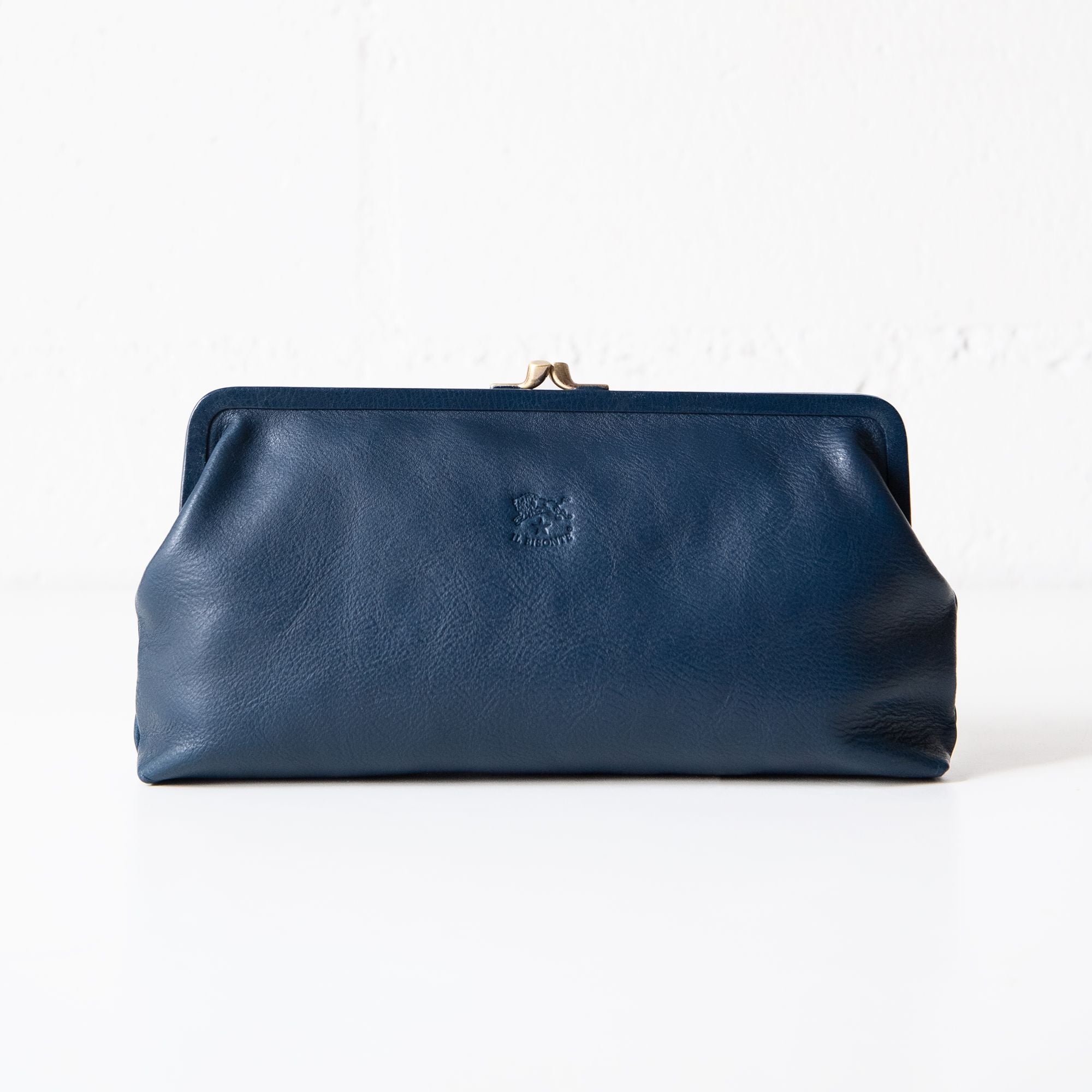 Manuela Clutch in Blue Denim, from IL Bisonte