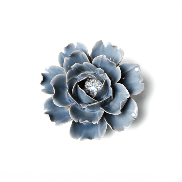 English Garden Ceramic Flower Wall Art in Blue Rose, from Chive