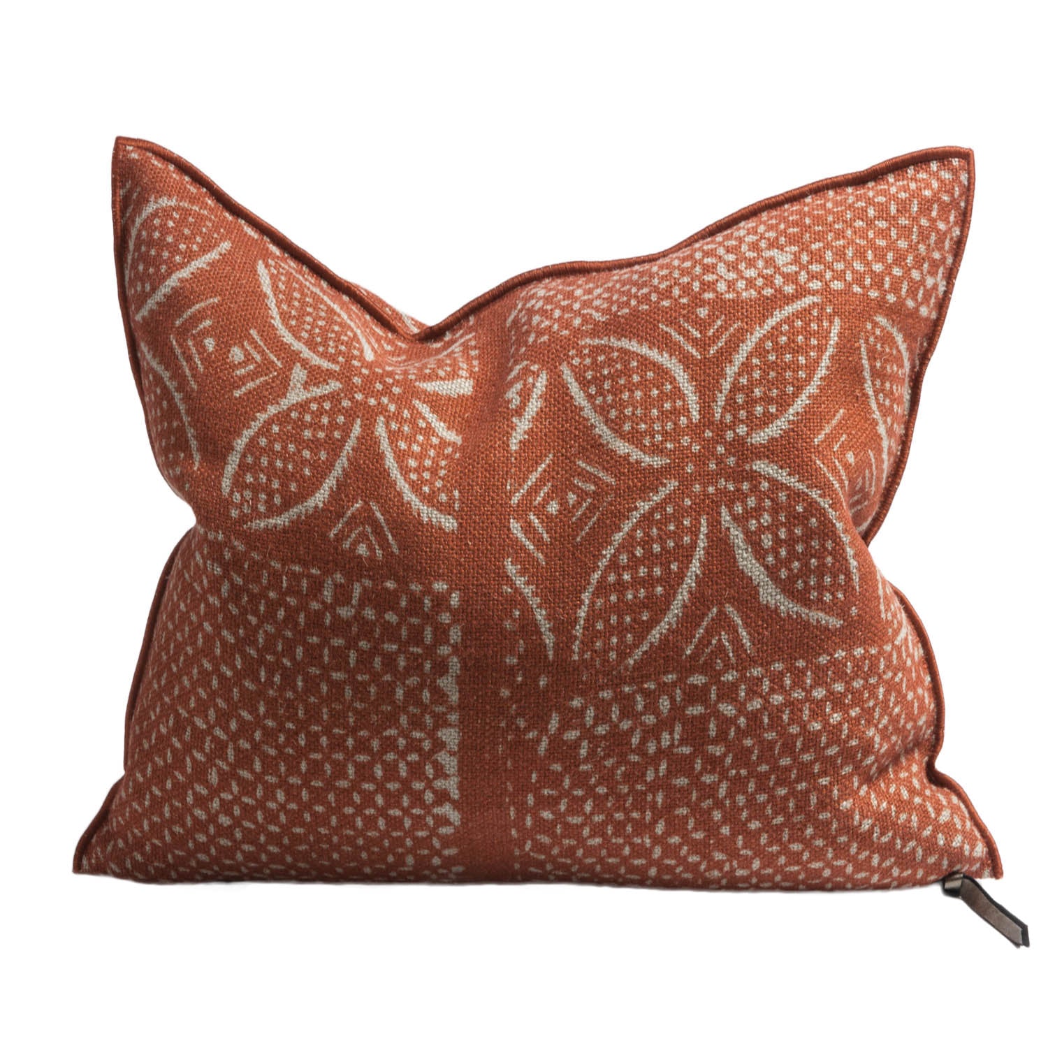 Wabi Sabi Bogolan Pillow 26"x26"in Henne, from Maison De Vacances