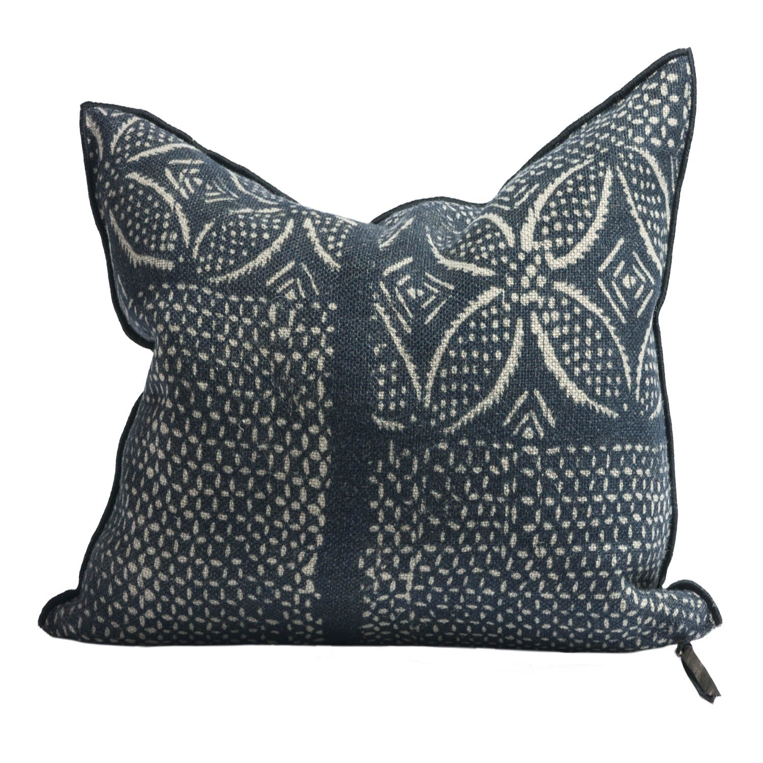 Wabi Sabi Bogolan Pillow 26"x26"in Indigo, from Maison De Vacances