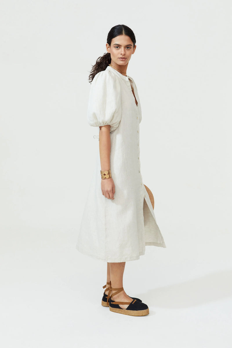 Bubble Linen Dress in Natural, from Lanhtropy
